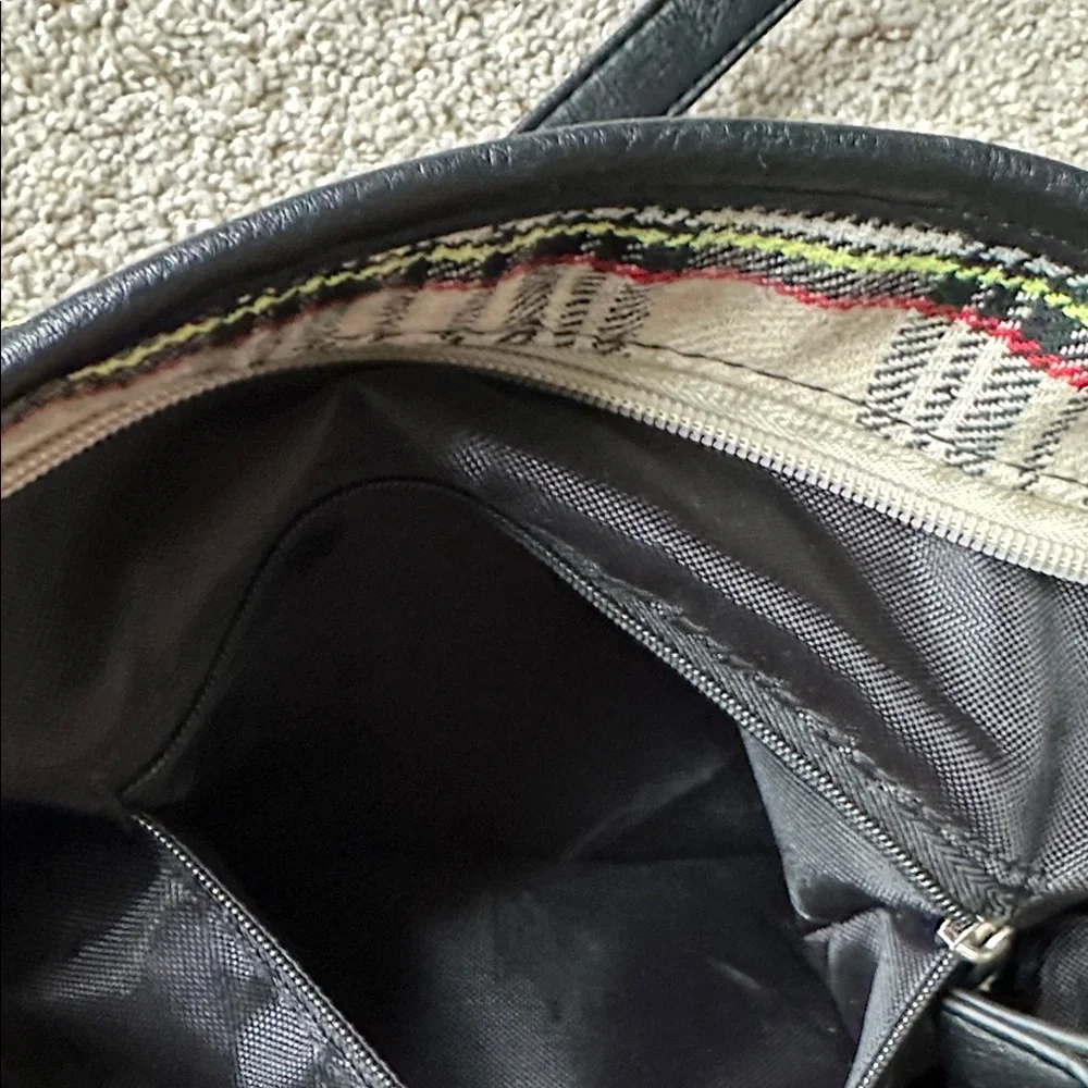 Elegant Plaid Tote Bag -‎ Black and Cream
